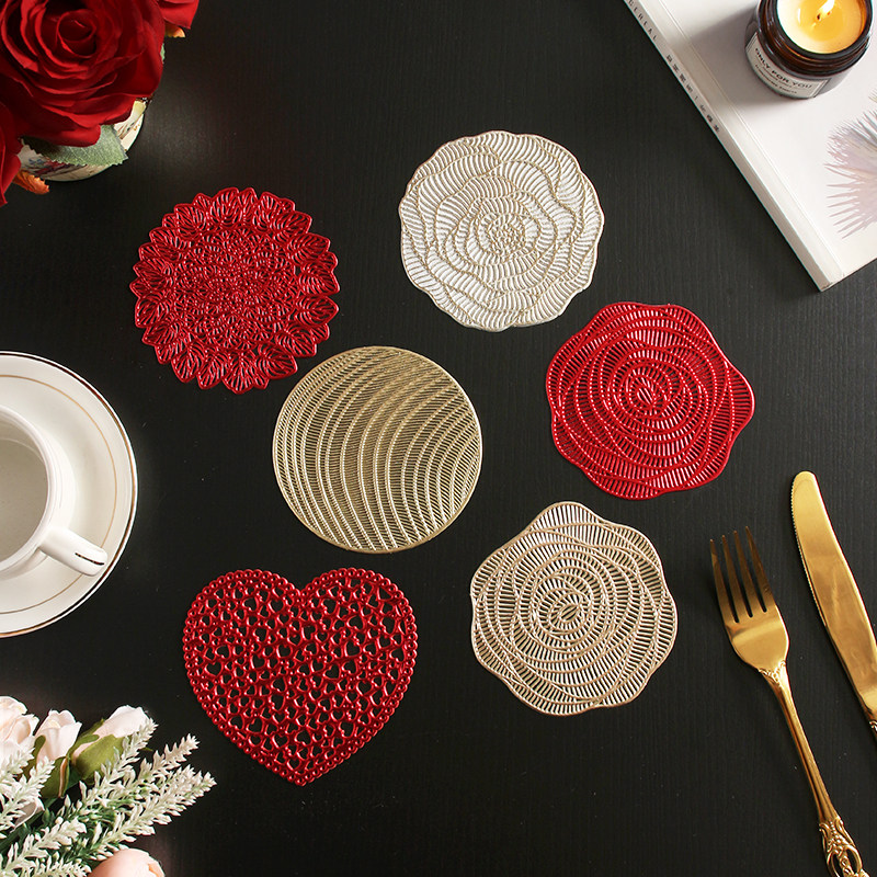 爱心餐垫桌垫轻奢玫瑰垫防烫隔热