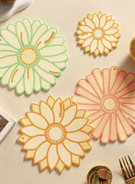 2026新款花朵餐垫小清新餐桌垫软胶隔热防烫垫杯垫碗垫家用盘垫子