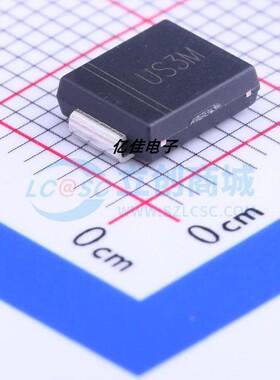 晶导微US3MC丝印US3M SMC封装 3A电流1000V耐压 贴片快恢复二极管