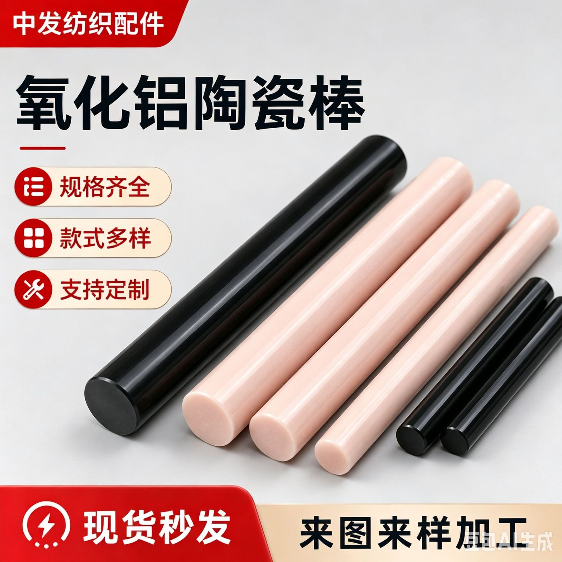 氧化铝陶瓷棒耐高温工业异形件