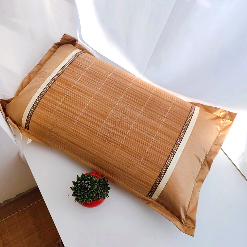 夏季竹凉席枕套竹枕头套成人藤席枕芯套单人夏天凉爽竹枕席一对装