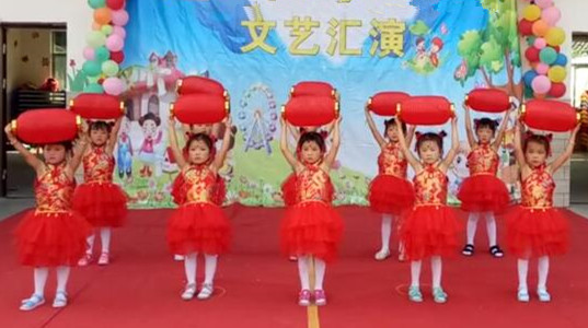 说唱中国红儿童演出服喜庆开门红舞蹈服民族风古筝表演秧歌打鼓服