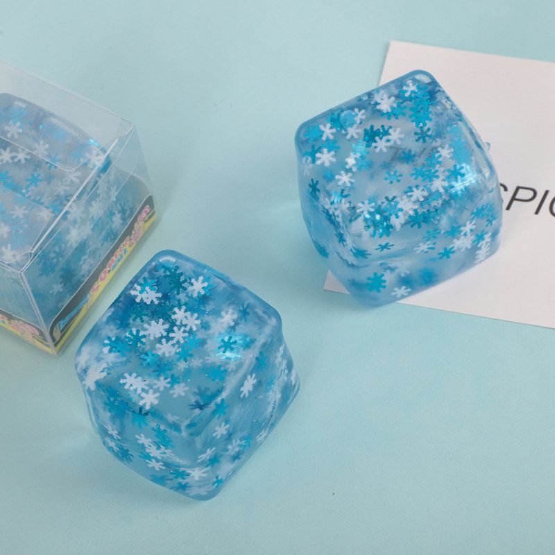 雪花冰块麦芽糖水立方减压方块捏捏乐解压发泄玩具捏捏神器迷你
