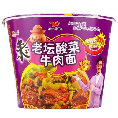 统一老坛酸菜酸菜牛肉面满百包邮