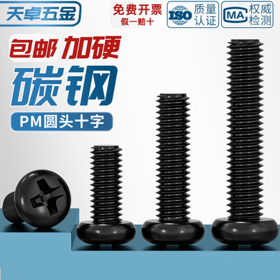 【全网热销】PM加硬黑圆头小螺丝