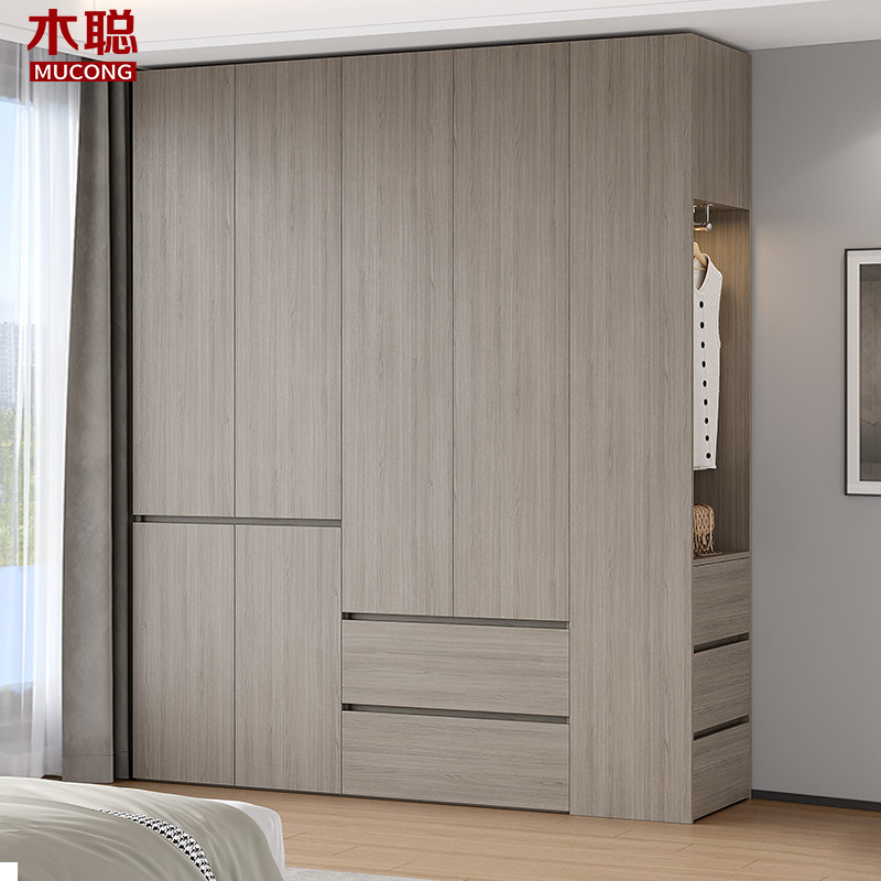 意式简约组合衣柜一体靠墙大容量卧室家用出租房储物柜定制9A44,住宅家具,自由组合衣柜,淘宝优惠券,粉丝福利购,淘宝优惠卷