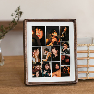实木创意多宫格照片墙情侣定制多图记录高级感相框diy礼物摆台