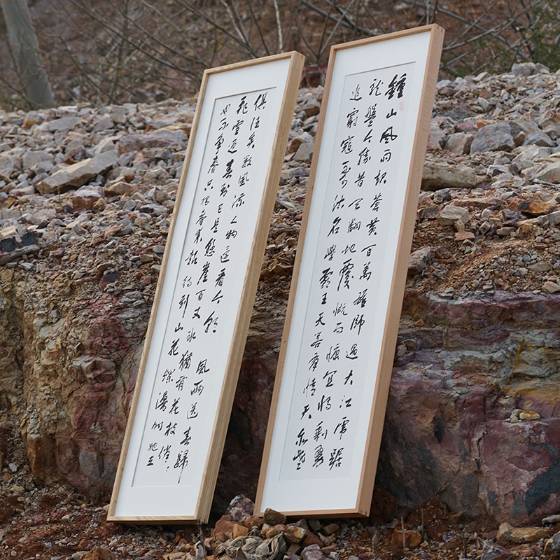 F型号 实木国画装裱画框定制相框书法拼图照片打印挂墙十字绣木质