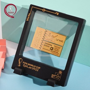 正版授权 2022卡塔尔世界杯 开幕式门票徽章 球迷徽章收藏 礼物