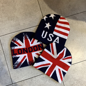 欧美系合集图案毛线帽直筒针织帽个性 秋冬保暖街舞hip套头帽男女