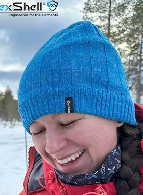 戴适DexShell防水透气透湿针织翻边男女户外登山防风雪帽DH32405