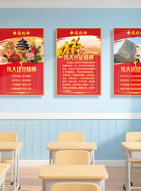 幼儿中小学高中红色革命精神挂画