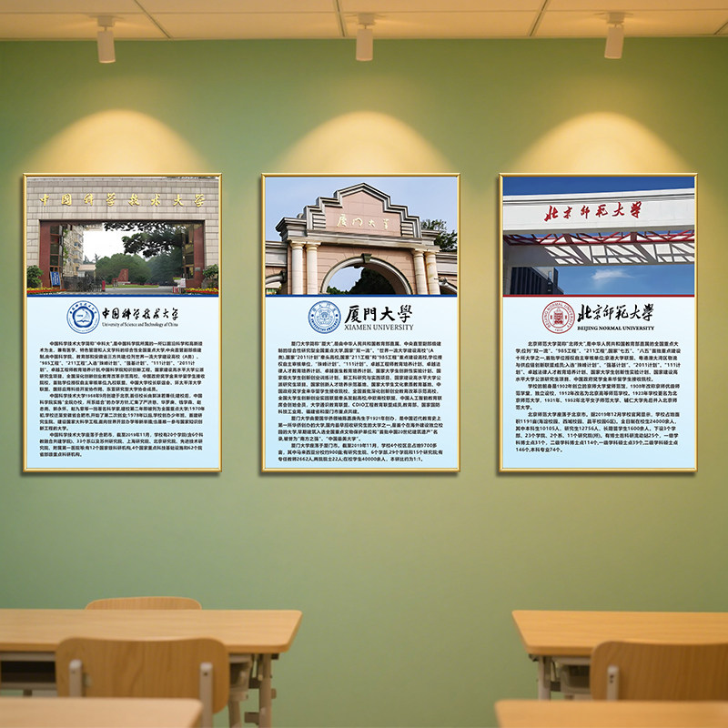 中国名校958211大学简介海报挂画
