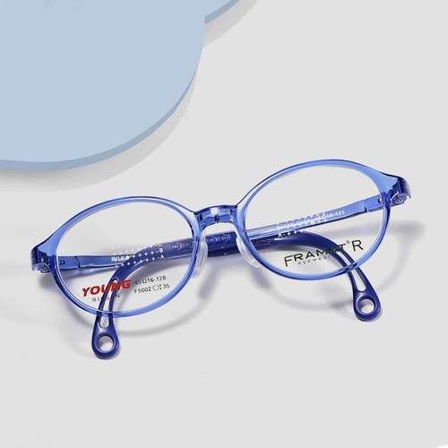 儿童舒适6-9岁近视防蓝光远视散光防下滑眼镜架轻盈耳钩F5002