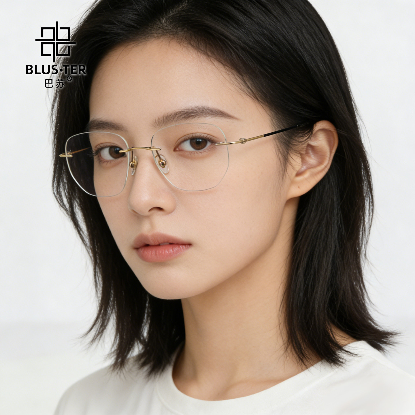 高端定制无框近视眼镜极简风舒适