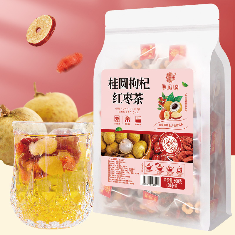 谯韵堂 桂圆枸杞红枣茶量贩女士三角包办公室袋泡养生茶300g/50包