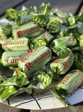现货意大利Rossana开心果酱流心夹心糖进口喜糖婚庆散装半斤250g