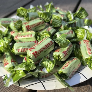 现货意大利Rossana开心果酱流心夹心糖进口喜糖婚庆散装半斤250g