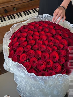 99弗洛伊德玫瑰花束延边延吉市鲜花店520七夕圣诞节鲜花同域珲春