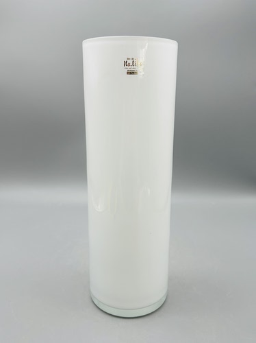 C117，Na‑life奶白直筒玻璃花瓶 简约中古高款花器带原包装盒