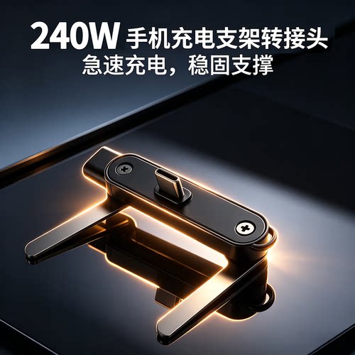 手机充电支架转接头Type-C超级快充240W适用安卓手机平板便捷PD快充数据传输多功能追剧游戏转接器稳固支撑