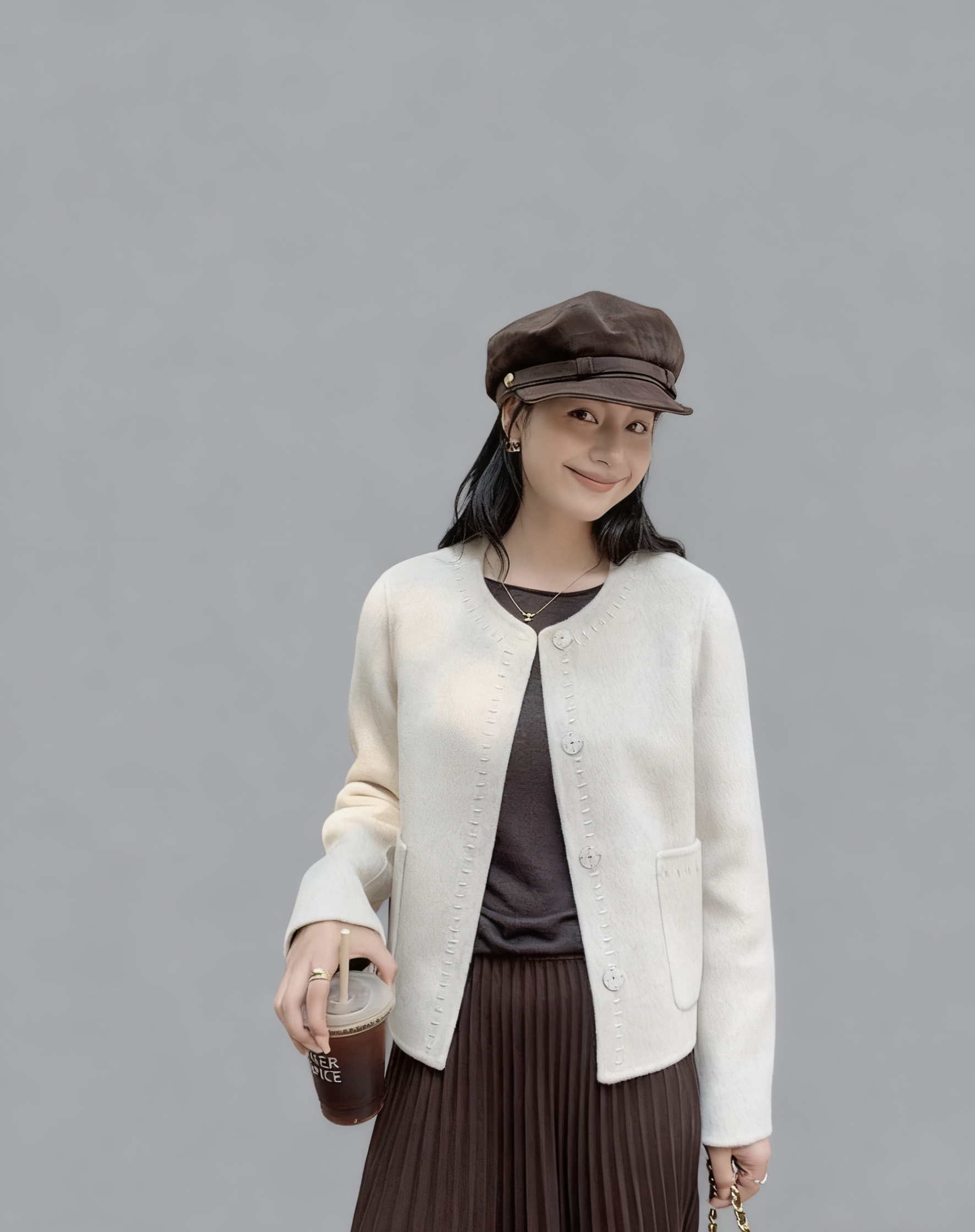 女士短款呢子外套 2025秋冬短外套