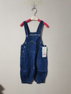 120码 春夏裤 小资范儿童背带牛仔裤 男童牛仔裤 BXZF女童背带裤 110