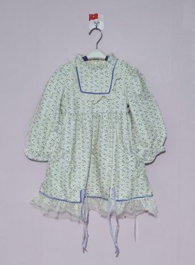 微瑕80-110码古力J女童连衣裙加绒秋冬季儿童裙子女童裙清新碎花