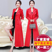 过膝绵羊皮风衣加棉修身 2025春秋新款 海宁真皮皮衣女中长款 外套潮