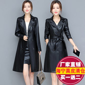 2025秋冬新款 显瘦皮外套 大衣绵羊皮风衣大码 真皮皮衣女中长款 时尚