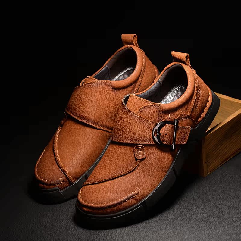 吉普盾男鞋春季皮鞋男真皮头层牛皮休闲鞋男韩版潮流手工鞋男|msdalam kategori Kasut lelaki popular, kasut rendah - dari Buy2taobao.com untuk memberikan perkhidmatan ejen Taobao profesional membeli