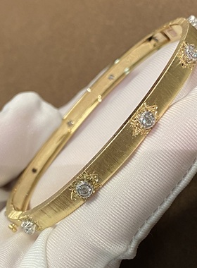 芮恩复古女K金质感拉丝手镯