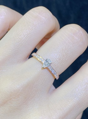 玫瑰金钻戒指环18K培育钻石微镶