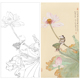 任重工笔画白描底稿荷花 浮香华池图 临摹勾线高清打印稿YL16