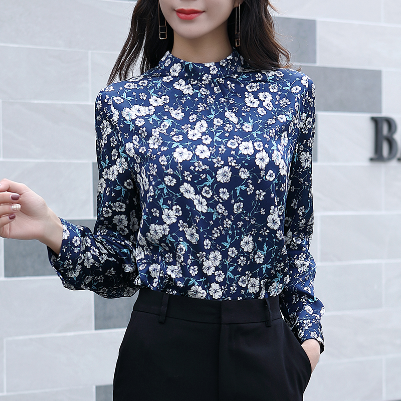 真丝衬衫女2020新款春夏气质绸缎重磅丝绸时尚碎花立领桑蚕丝上衣在类目 女装/女士精品, 衬衫中 - 来自Buy2taobao.com提供专业的淘宝代购服务