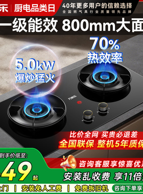 万家乐AY6高热效率燃气灶双灶嵌入天然气煤气灶台式灶具家用C2T1