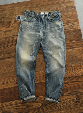 12.5OZ重磅赤耳丹宁牛仔裤男高端阿美咔叽复古四季可穿微弹力长裤