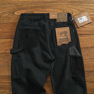 裤 高端复古伐木工装 潮 男宽松直筒美式 纯棉重磅斜纹梭织锥形休闲裤