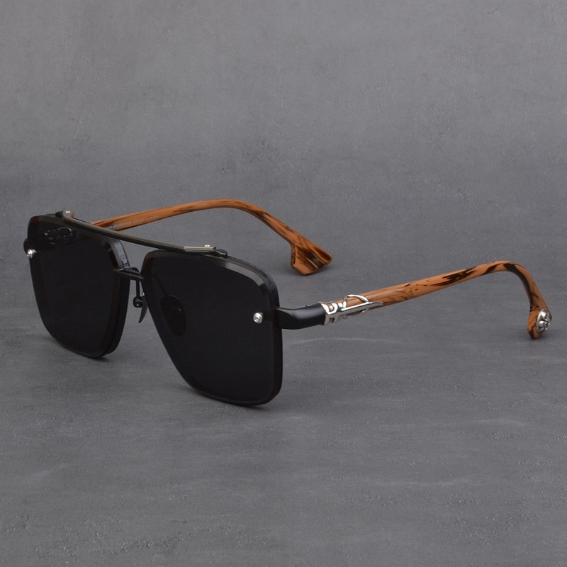 潮牌百搭比梁墨镜男款超宽大脸个性板材复古太阳镜女显瘦开车黑超