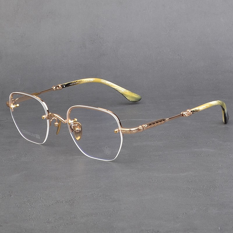 百搭文艺复古板材眼镜女潮素颜大脸超轻无框纯钛近视眼镜架男显瘦