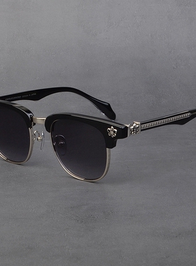 奢华欧美风百搭纯钛半框墨镜潮人