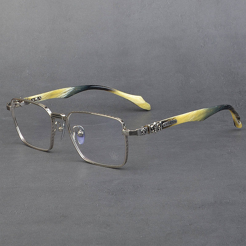超轻纯钛眼镜架男款大脸复古潮流个性可配近视眼镜框女士百搭显瘦