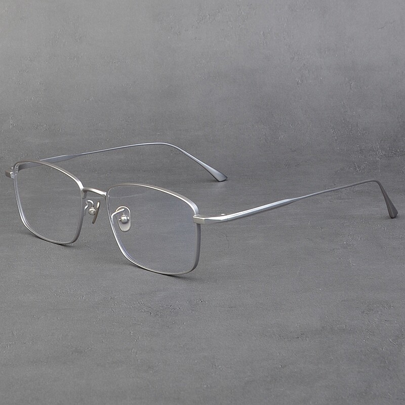 新潮文艺超轻纯钛方形眼镜架男百搭商务复古金色近视眼镜框女网红