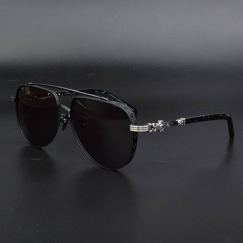 双梁高级纯钛百搭太阳镜男潮流黑超大框飞行员墨镜女显瘦个性开车