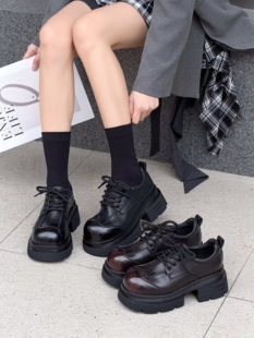 成功鸟2026春季新款厚底增高乐福鞋女潮鞋子百搭休闲鞋女鞋小皮鞋