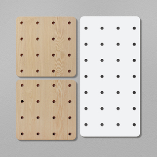 洞洞板实木收纳玄关墙壁置物挂板挂架层板门厅木质洞洞板置物定制