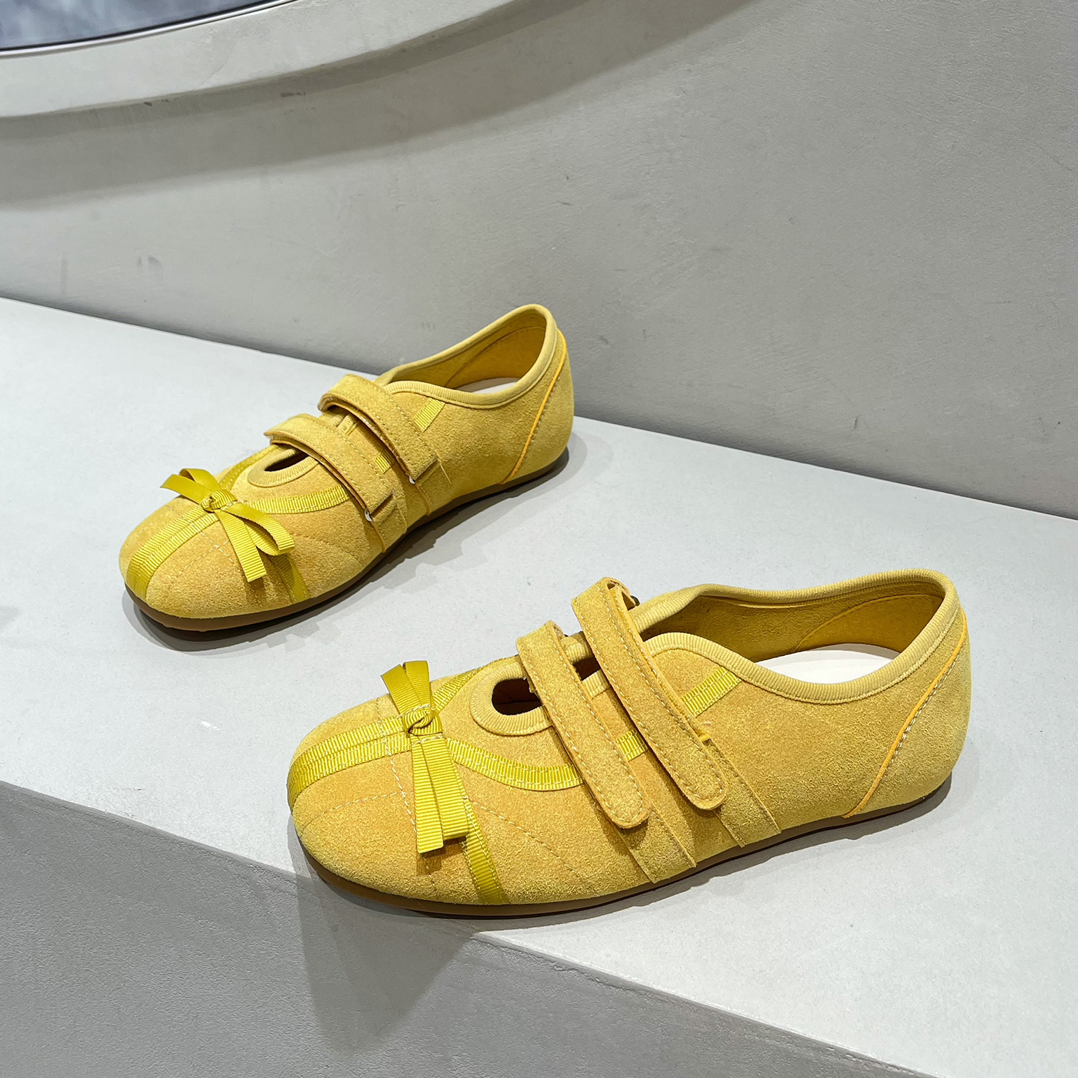 蝴蝶结黄色德训鞋多巴胺洋气小众