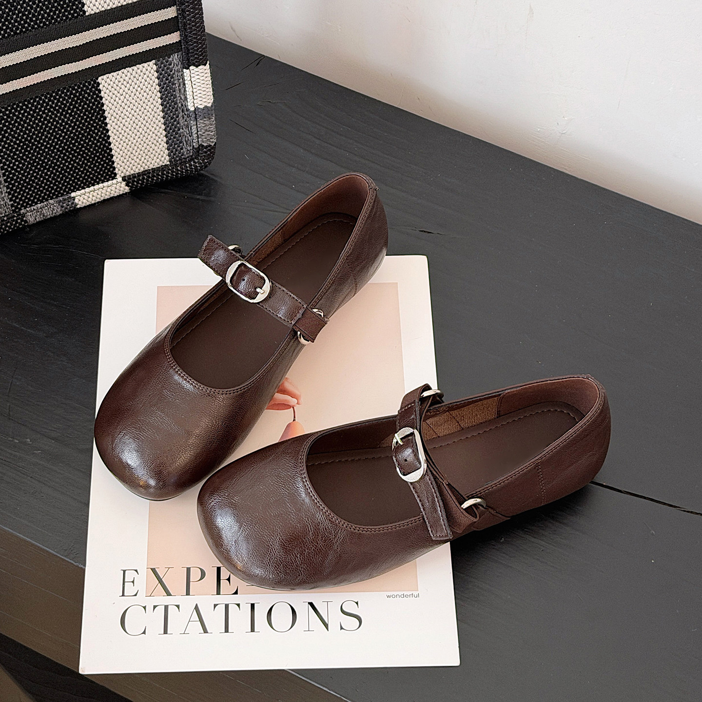 复古风玛丽珍鞋女2026新款百搭浅口平底通勤软底奶奶鞋一脚蹬单鞋,女鞋,玛丽珍鞋,淘宝优惠券,粉丝福利购,淘宝优惠卷