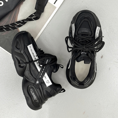 时尚老爹鞋增高厚底松糕鞋配阔腿