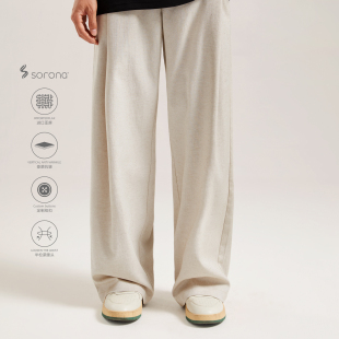 夏 宽松直筒抗皱休闲裤 Mono Profile26SS简约通勤进口亚麻混纺长裤